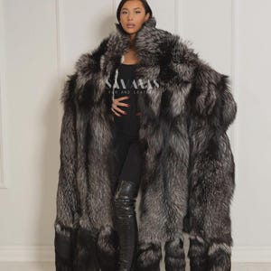 Luxury Double Face Scandinavian Silver Fox & White Rex Boa-cape