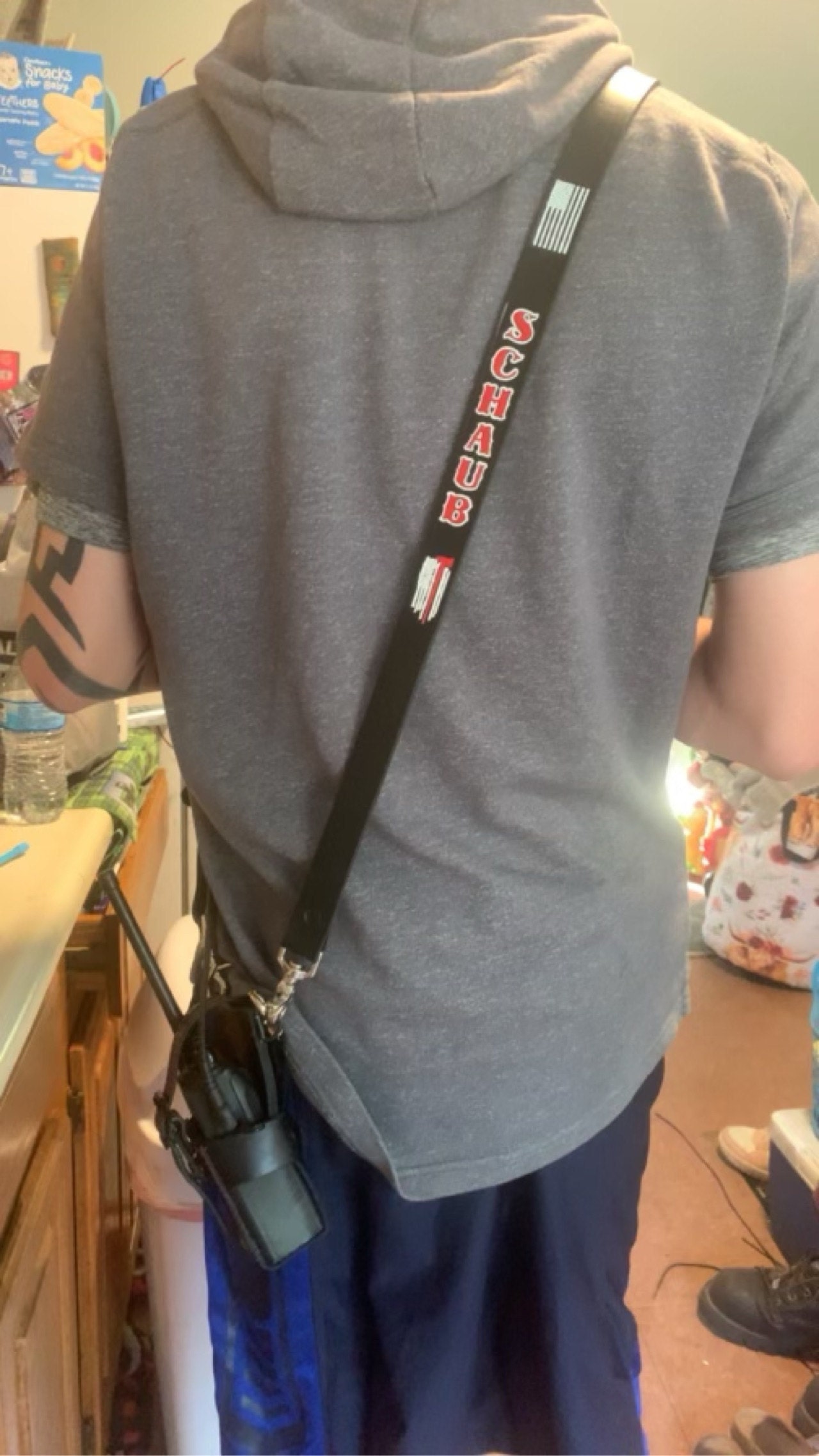NY Style Custom Leather Firefighter Radio Strap WITH Radio Bucket: Superior Quality for First Responders
