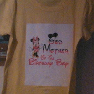 Godmother of the Birthday Boy Minnie Mouse Iron on IMAGE Mouse