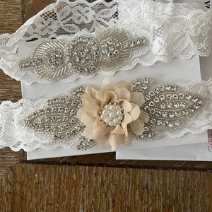 Rustic Garter Set Ivory Wedding Garter Set Lace Bridal - Etsy