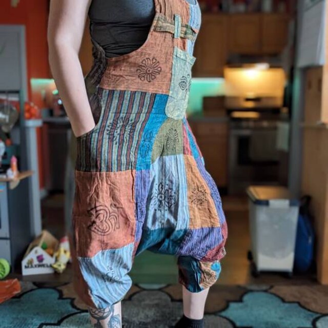 Salopette Donna Virblatt Pantaloni Harem Donna 100% Cotone