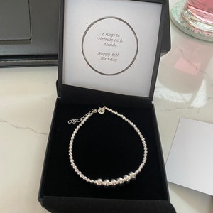 Silver 70th Birthday Bracelet 70 Birthday Gift. 70th Birthday - Etsy