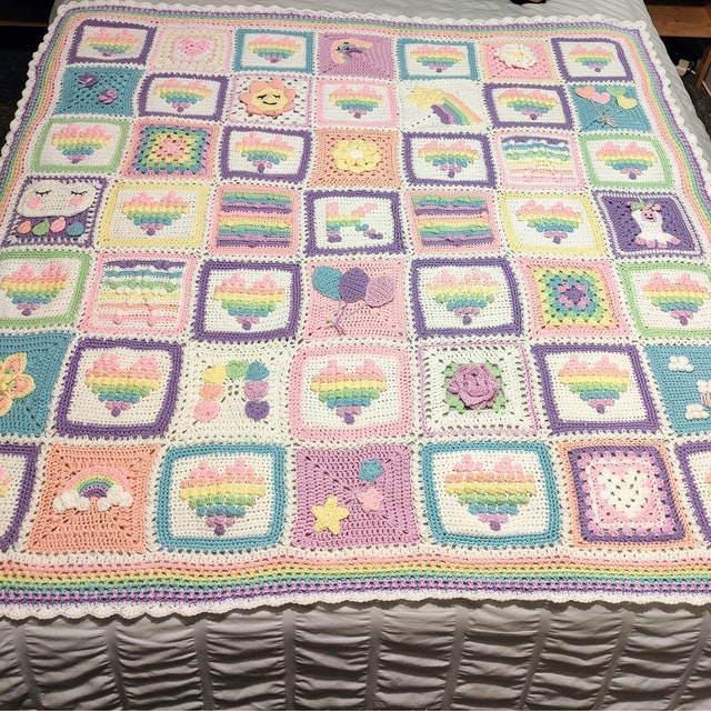 Unicorn Dreams Blanket Extra Crochet Patterns Bundle Digital PDF Instant Download Crochet Appliques Granny Squares Crochet Blanket Etsy