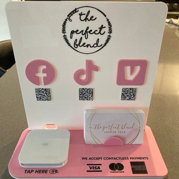 Solid White Social Media & Square Reader Holder Stand (all Acrylic ...