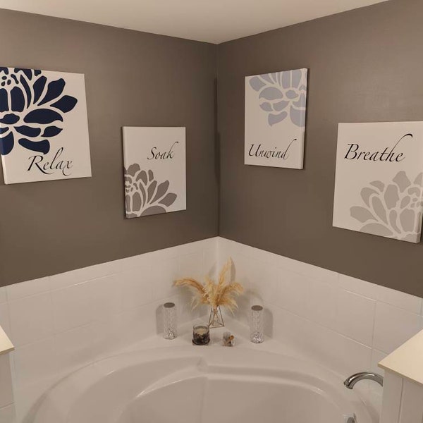 Rubber Ducky Wall Art for Kids Bathroom Decor, Toddler Bathroom Decor Baby, Wash Brush Floss ...