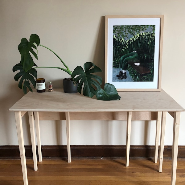 Small Narrow Wood Dining Table. Space Saving Drop Leaf Folding Wooden Dinner Table. Kitchen ...