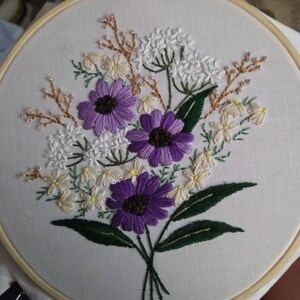 野の花の花束の刺繍パターン - 7 インチの刺繍プロジェクト - Etsy 日本