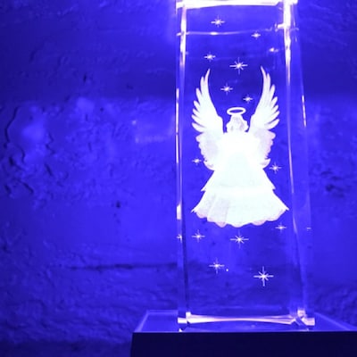 3D Glass Laser Cube With Large Angel - Etsy