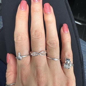 Anello DNA Doppia Elica In Acciaio Inossidabile – Scienza – Clayton Jewelry Labs
