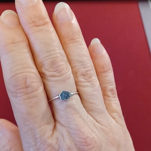 Customer photo from Denise, Dainty Raw Sapphire Ring in Yellow Gold