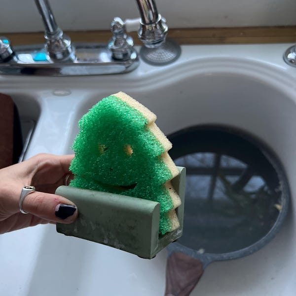 Sponge Holder, Concrete Sponge Dryer, Kitchen Accessories, Minimalist ...