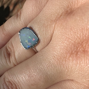 Customer photo from xqwvyxhx, Raw Australian Fire Opal Ring, October Birthstone Jewelry