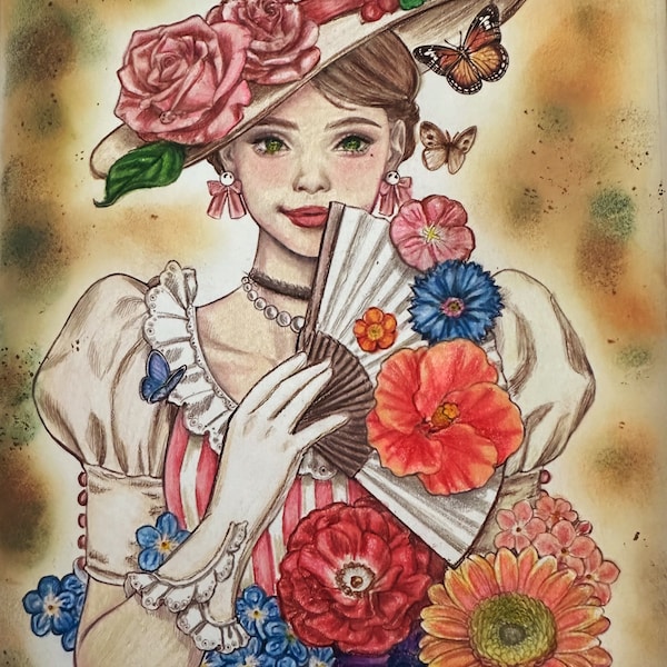New : Garden,lady Portrait and Botanical Colouring Book by Lanagreenart ...