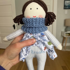 First Doll Baby Bonnet Handmade Fabric Doll Personalized Rag - Etsy