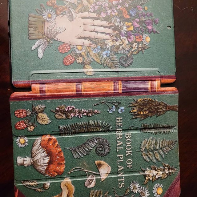 Vintage Book Print Book of Herbal Plants Occult Witch Book