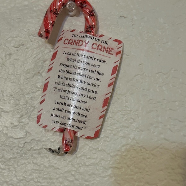 Legend of the Candy Cane Printable Tag, Candy Cane Poem, Christmas Tags ...