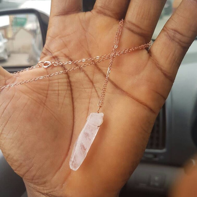 Rose Quartz Necklace - Polished Rose Quartz Necklace