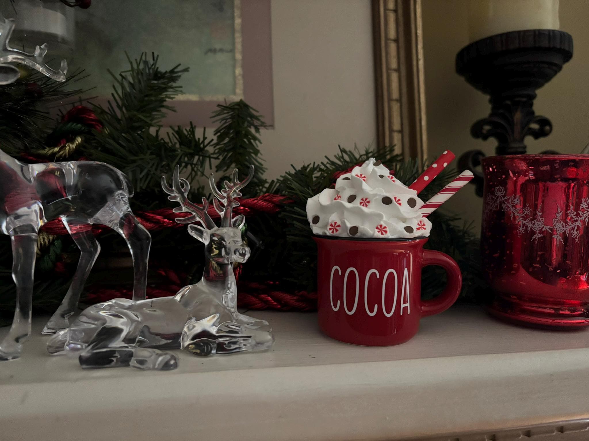 Christmas, mini mug decor, candy cane, Christmas mug, Christmas decor, tiered tray decor, Christmas decor, Christmas gift, mini mug