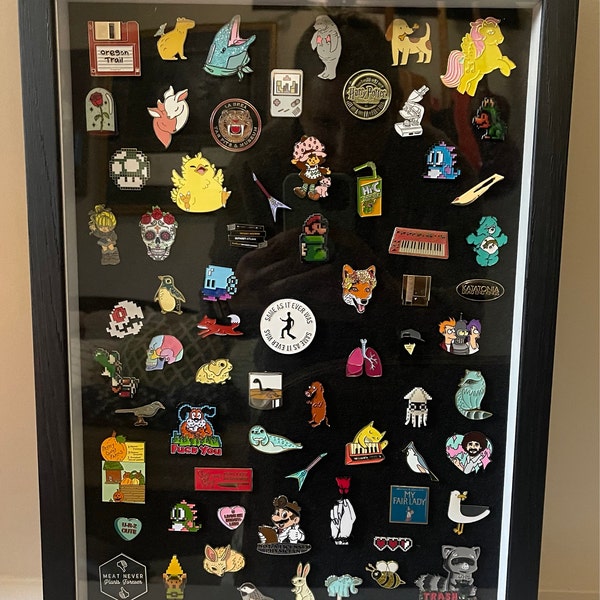 Large Acrylic Enamel Pin Display Frame – Dustproof Wall Case for Pin ...