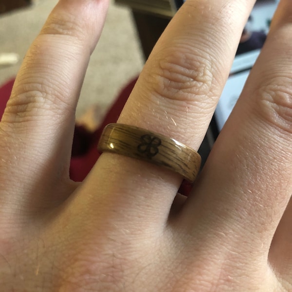 Walnut and Canadian Maple Ring - Wedding Ring - Red and Green Ring ...