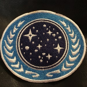 Star Trek UFP United Federation of Planets Flag Blue Iron On Patch Costume Patch 