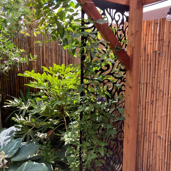 Garden Screen in Botanical Design Metal, Decorative Screen, Home Decor ...