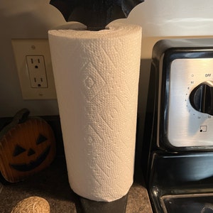 Bat Coffin Paper Towel Holder Handmade Vampire Goth Halloween Kitchen  Macabre Décor 