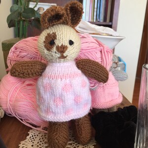 Toy knitting pattern for a small rabbit with removable clothes | Etsy