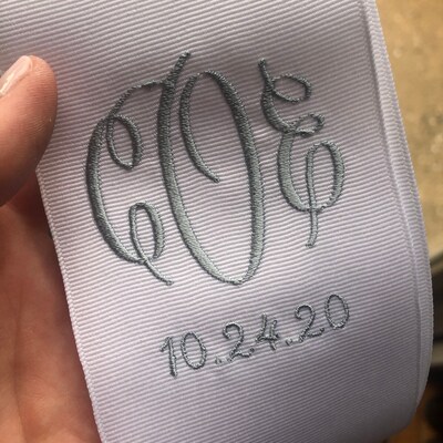 Custom Monogrammed Bouquet Ribbon 3 Wide Grosgrain - Etsy