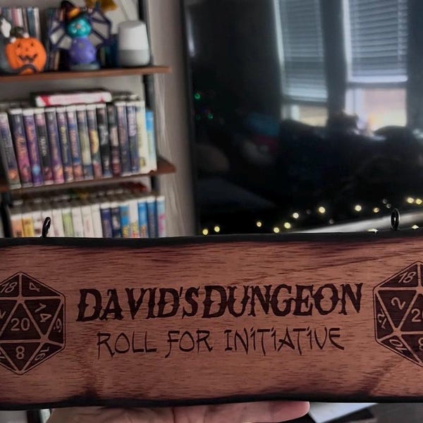 Personalized Rustic Dnd Wood Sign - Dungeons and Dragons - Roll for ...