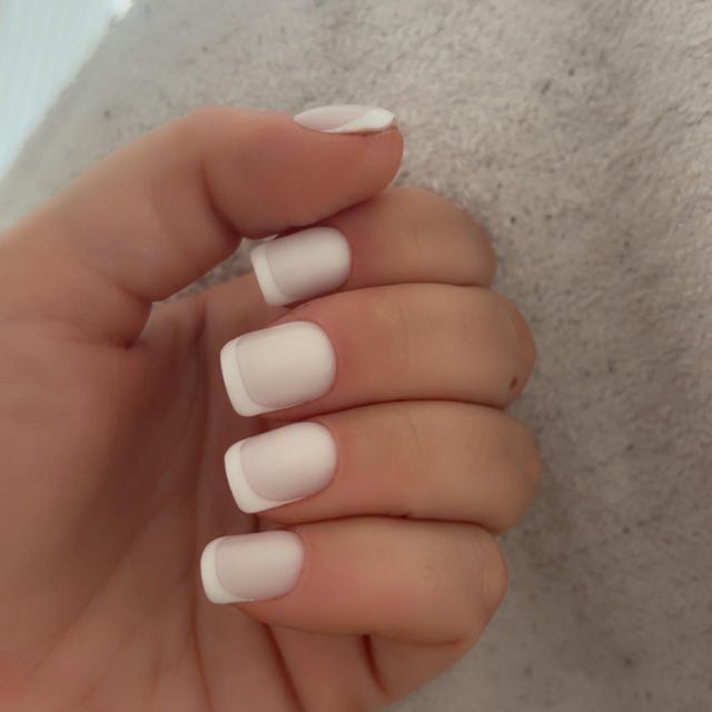 Milky French Press On Nails | Oval Stiletto False Nails - Etsy 日本