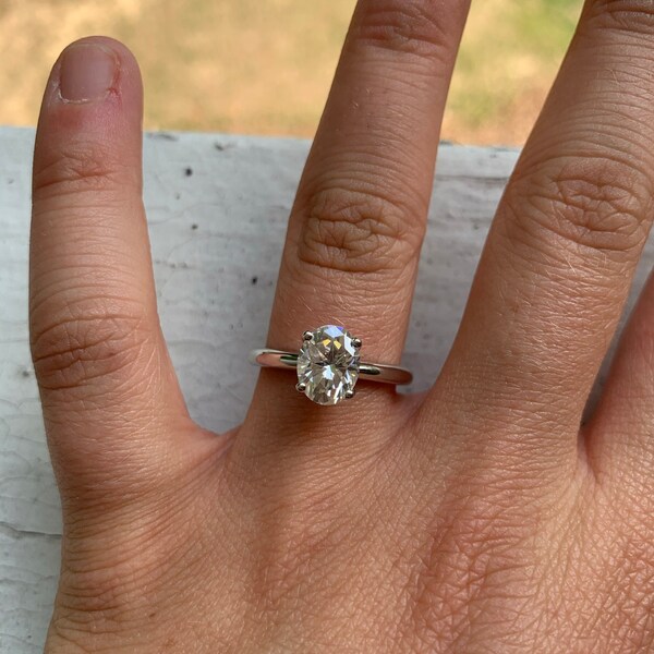 V3 Jewelry Sterling Silver with Moissanite and Genuine White Diamond Three Stone Ring main image 0