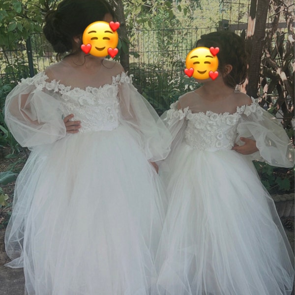 Lace Flower Girl Dress, Tutu Dress,tulle Girl Dress,flower Girl Dress ...