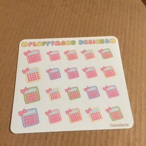 calculator planner stickers cute stickers for erin condren etsy