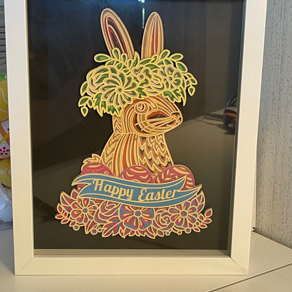 Easter Bunny 3D Mandala Svg Files, Multilayer Panel for Laser Cutting ...