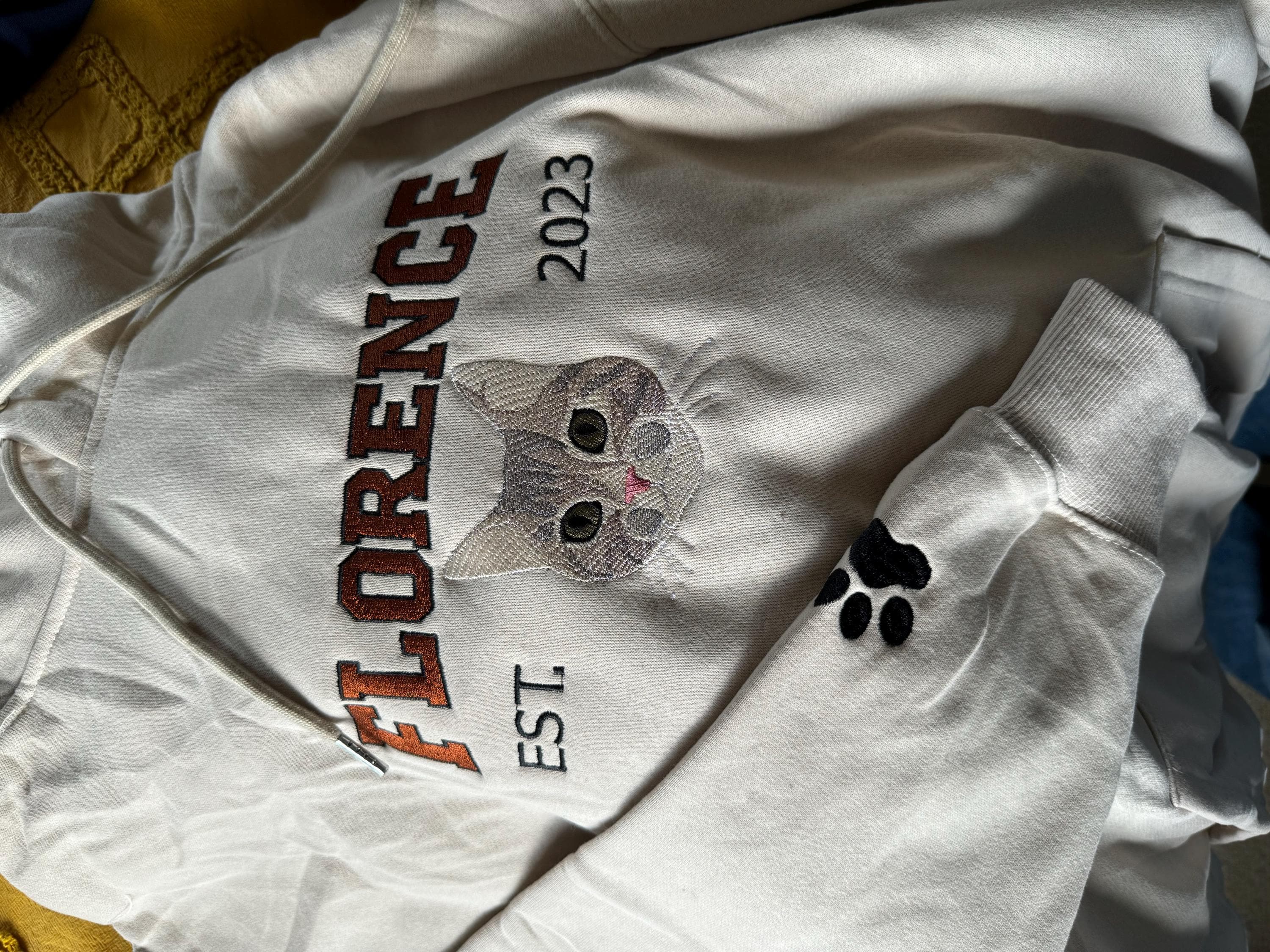 Custom Embroidered Pet From Your Photo T-Shirt, Personalized Cat Sweatshirt, Pet Name Sweatshirt, Cat Mom Gift, Cat Lover Gift, Pet Gift