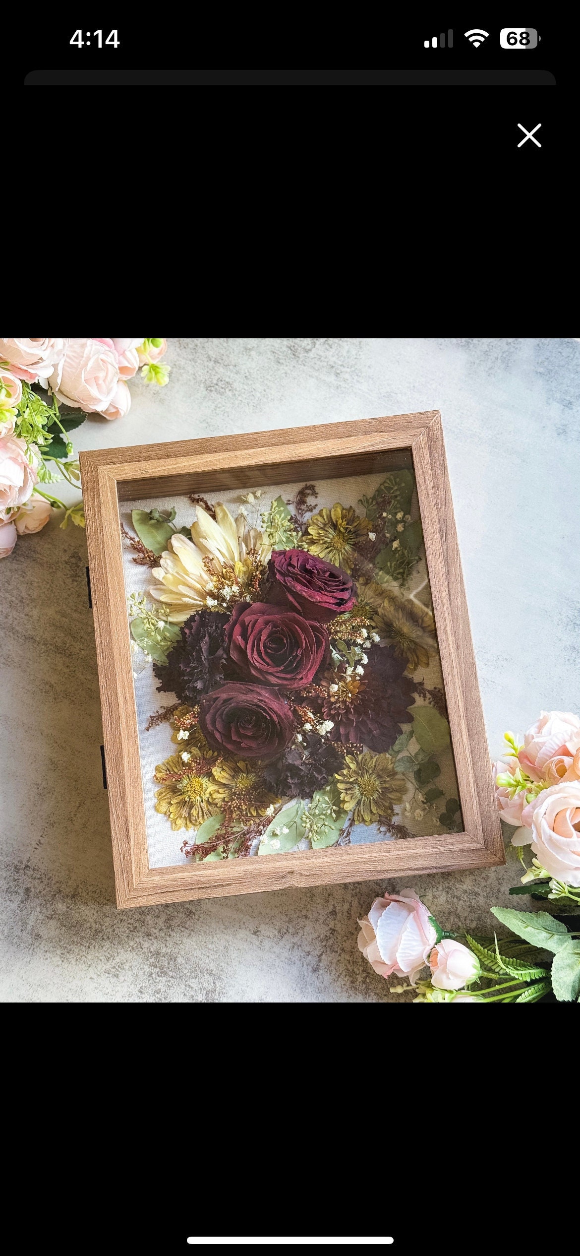 Preserved flowers from Ashley's etsy review