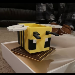 Minecraft Bee 3D Print Planter Cute Animal Plant Pot 