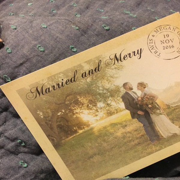 Vintage Wedding Thank You Postcards With Postmark & Photo ...