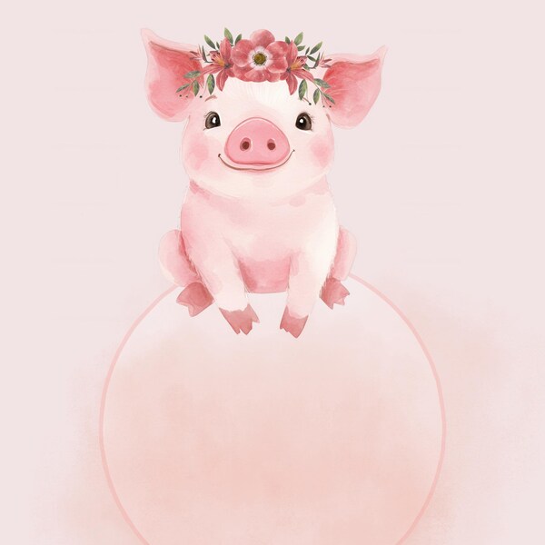 Watercolor Cute Farm Clipart, Cute Animals, Nursery Art, Baby Shower ...