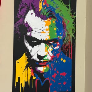 Heath Ledger Printable Joker Pop-art Portrait | Wall Art
