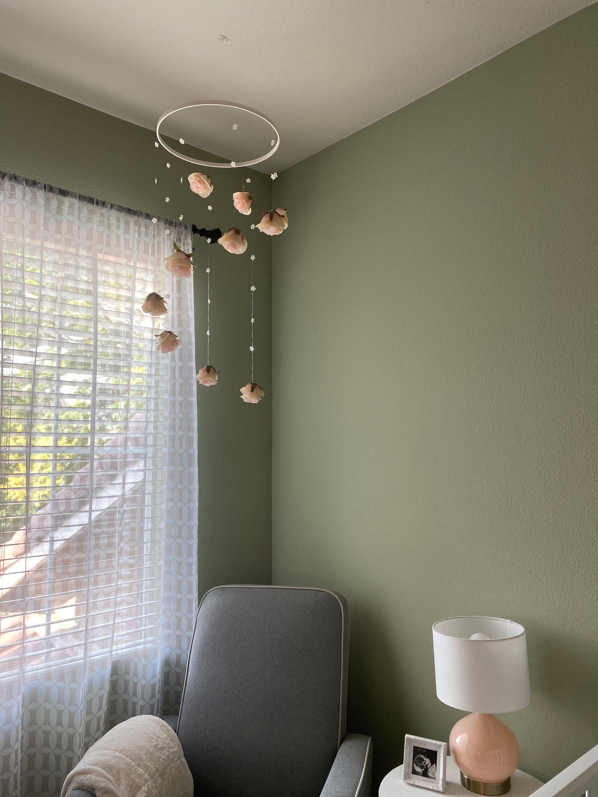 Rose Baby Girl Mobile Floral Nursery Mobile Flower Baby Mobile