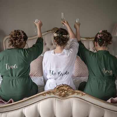 Bridesmaid Robes, Cotton Robes, Wedding Dressing Gown, Bridesmaid Gift ...