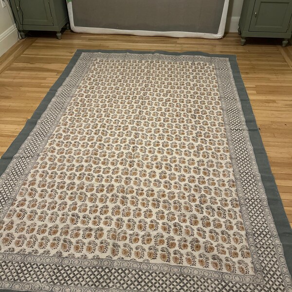 Square Rug 4x4ft, 5x5ft, 6x6ft, Cotton Rug, Handmade Rug, Hand Block ...