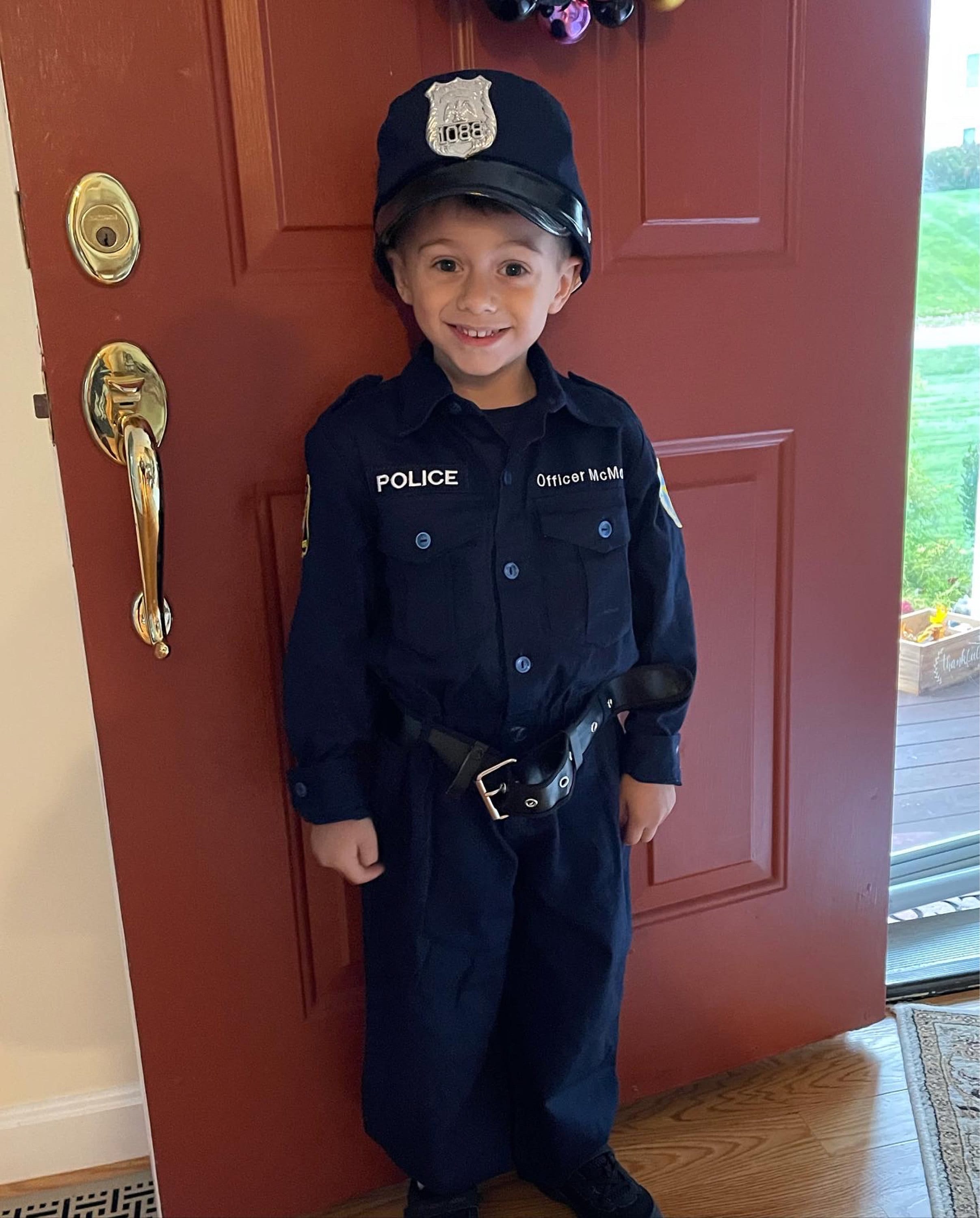 Kid&#39;s Police Costume | Embroidery PERSONALIZED Costume | Authentic | FREE hat | Perfect Kid&#39;s Birthday gift | Best Kid&#39;s Christmas Present!