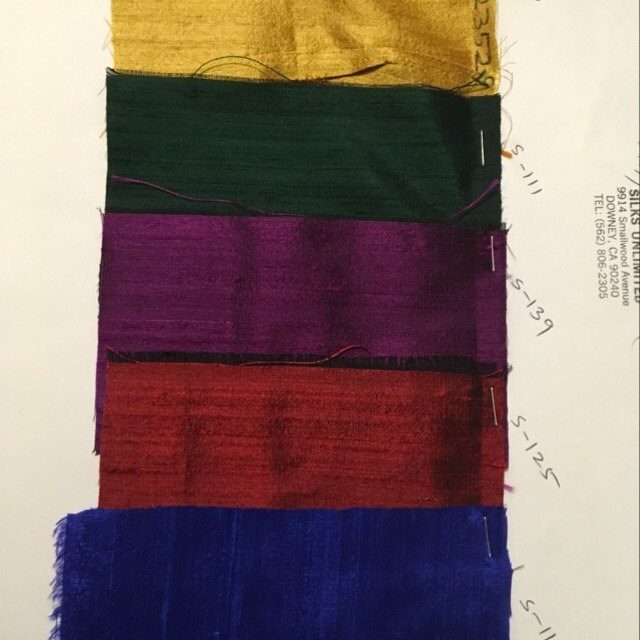 Orange, Green & Gold Kente Brocade with Wavy Ikat Motif and Iridescent Thread Textur main image 0