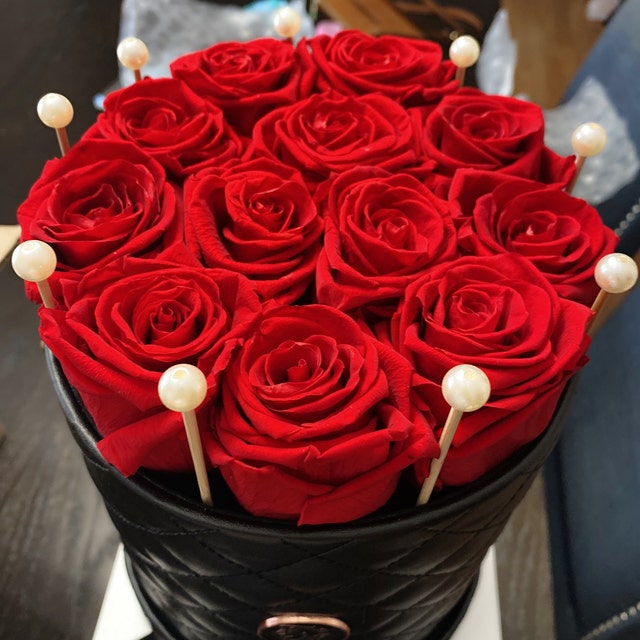 Rosas rojas reales que duran un año, Rosas en una caja, Arreglo floral de  caja de corazón, Flores eternas, Rosas de Forever Monroe, Rosas preservadas  -  México