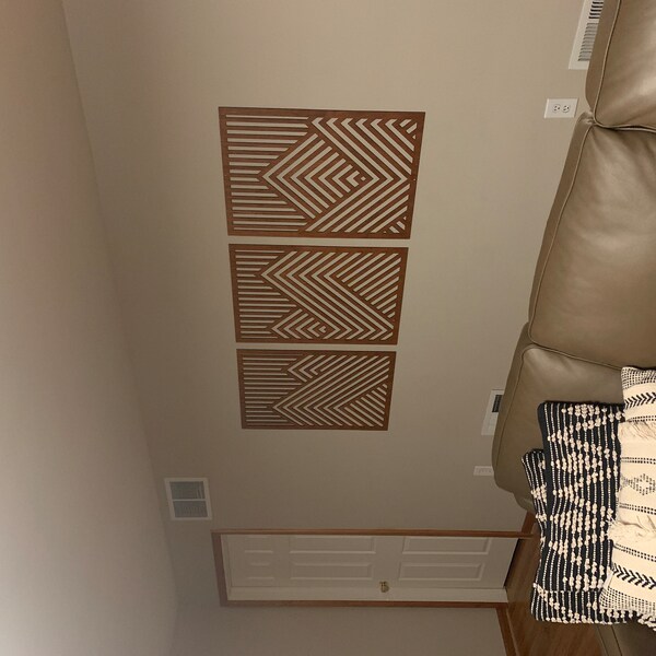 Mountain Wood Wall Art Panels Set of 3 Geometric Wooden Artwork - Etsy