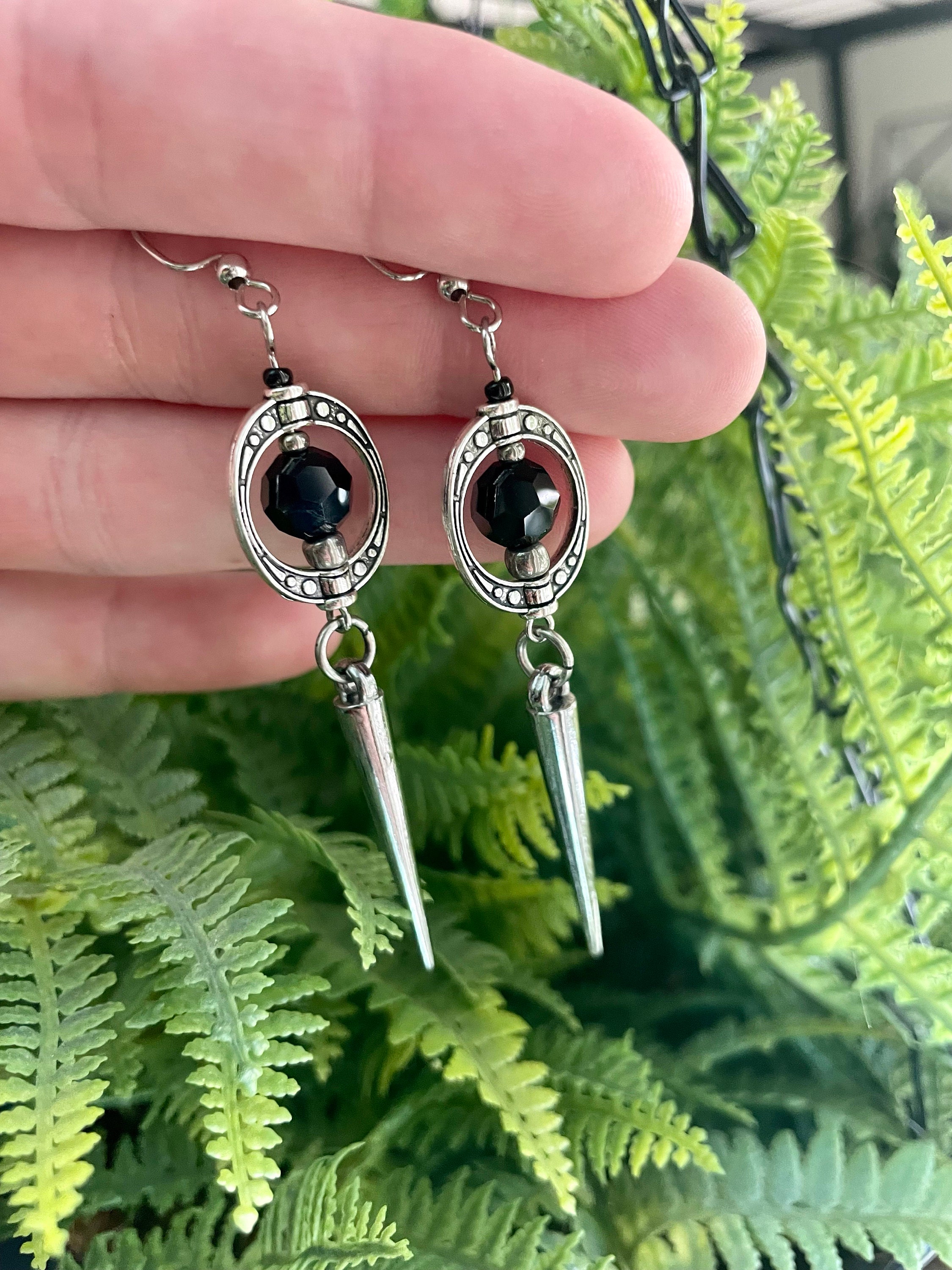 Gunmetal Gothic Spike Earrings, Spike Earrings, Trad Goth, Copper Spike Earrings