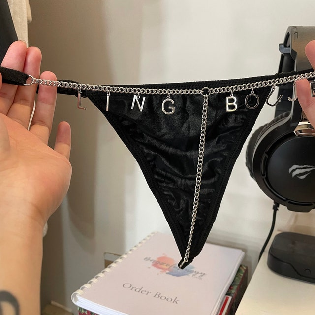 Custom G-string Thong Chain Underwear with Name Charms Personalized Sexy  Rhinestone Waist Body Chain Panties for Girls Women